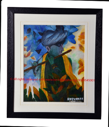 Original canvas painting KRISHNA WITH FLUTE by Shivanee Madhual