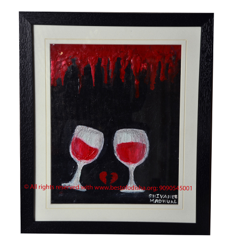 Original canvas painting: CLASSIC RED by Shivanee Madhual