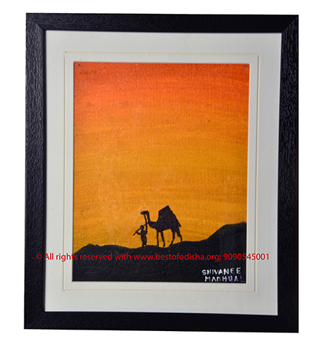 Original canvas painting: EVENING IN DESERT by Shivanee Madhual